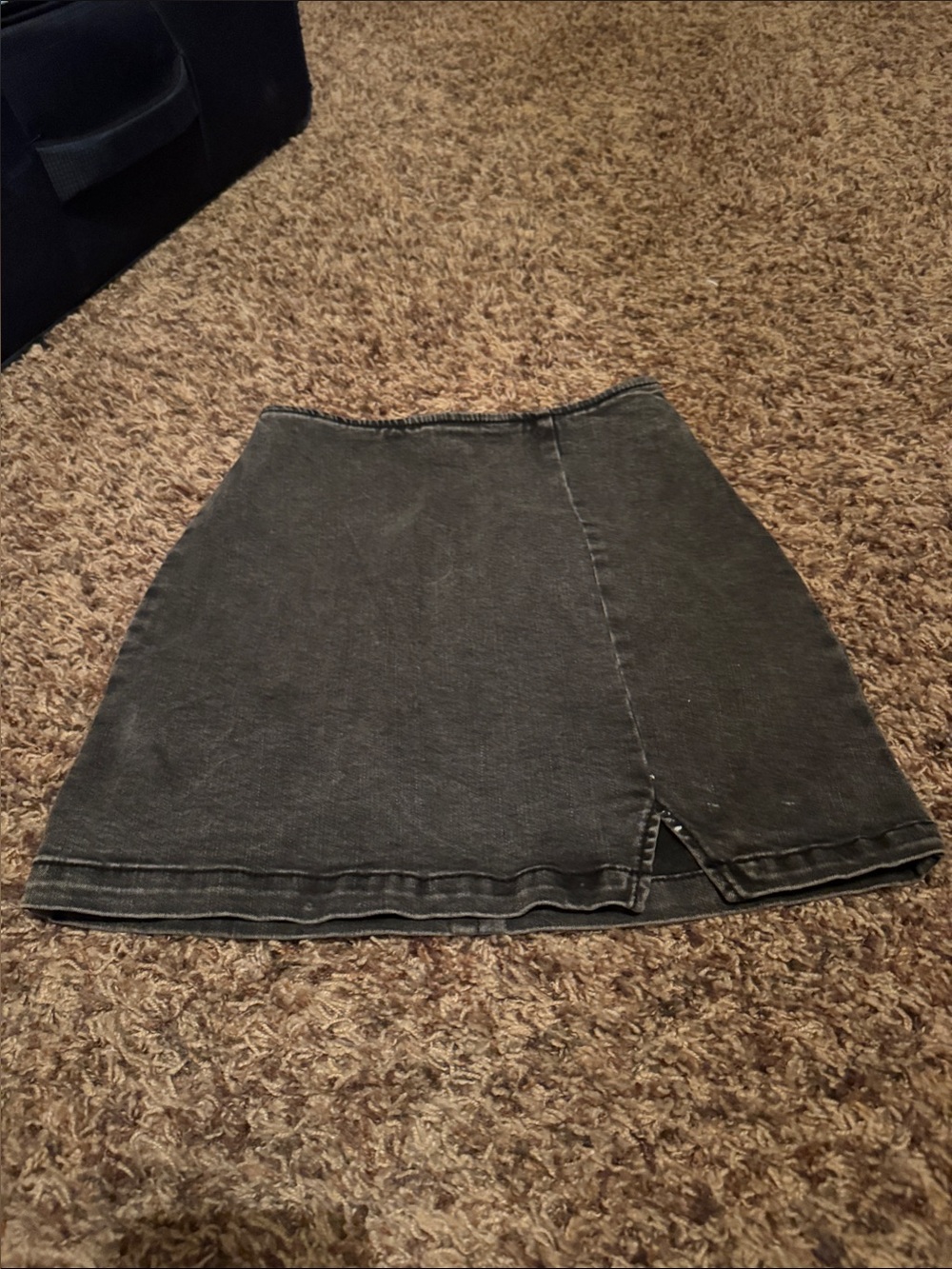 wild fable Black Washed Denim Mini Skirt